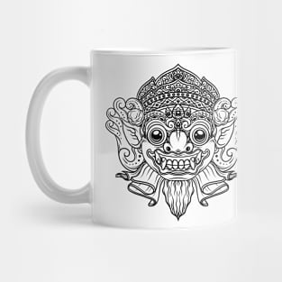 Balinese Barong Sketch with Cute and Cool Baby Face Mug